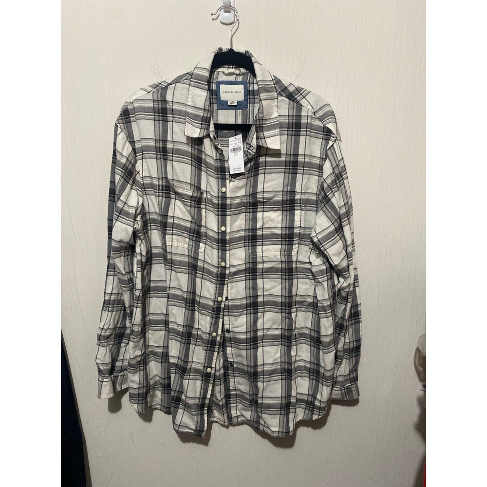 American Eagle Outfitters Men Western Pearl Snap Shirt Plaid Size Medium NWT